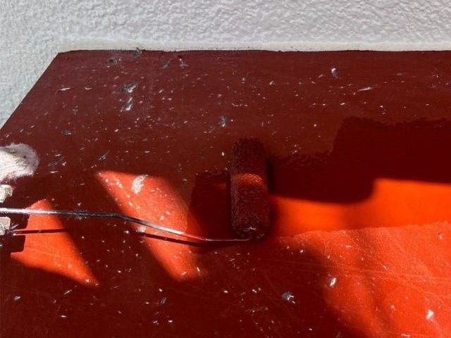 姫路市の塗装における庇の錆止め